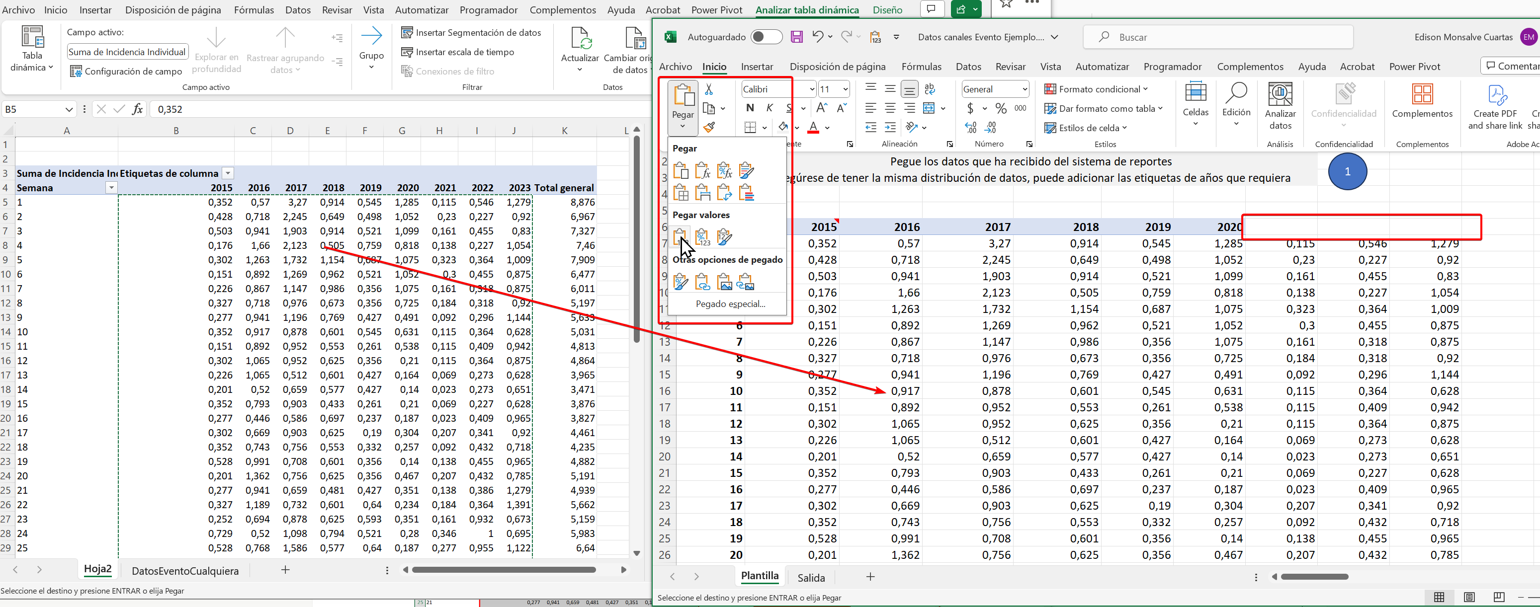 imagen, planilla etapa de datos origen paso 3.2