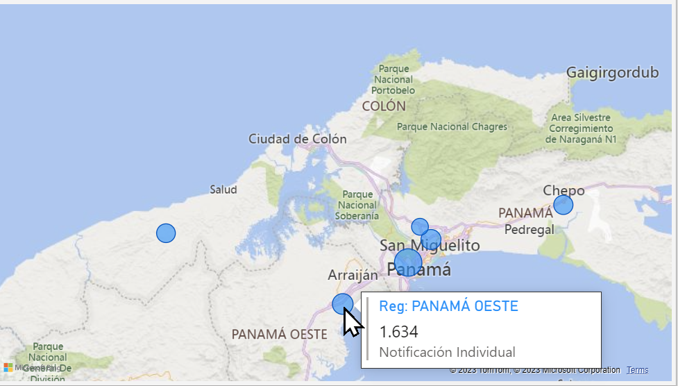 Imagen de cómo ubicar un punto en el mapa del reporte